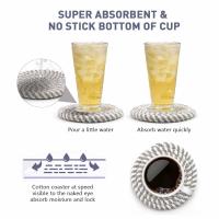 Juego De 8 Cojines Para Vajilla Absorbentes De Tela Tejida Con Porta-Vajilla Estilo Rústico Para Té Y Café - details 5