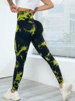 Leggings De Yoga Para Mujer Cintura Alta Cómoda Talla Elástica Diseño De Tie Dye Suelto Compresión Levantamiento De Glúteos Estirado - details 3