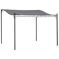 Outsunny Cenador de Jardín 3x3 m Pérgola con Toldo y 16 Orificios de Drenaje para Patio Terraza Metal y Poliéster 180 g/m² Resistente Gris - details 0