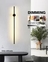 Lámpara De Pared LED Táctil Dimmable Para Pasillo Dormitorio Rotación 360° Luz De Interiores Farol De Pared Iluminación Doméstica Moderna Metal Negro Blanco - details 0