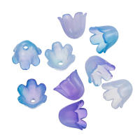 50/100pcs Cuentas De Acrílico Con Gradiente De Color De Lirio Para Creación De Joyas DIY Capas De Trenzado Espaciadas - details 3