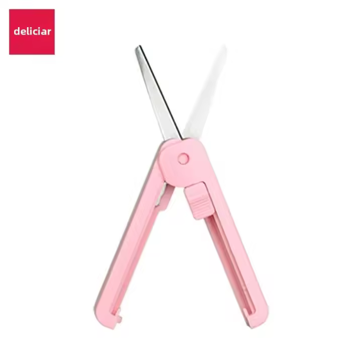 Tijeras Retráctiles Pequeñas Deli 1 Pieza Portátiles Mini Tijeras De Color Caramelo Plegables Multifuncionales Para Escuela Y Oficina - 1