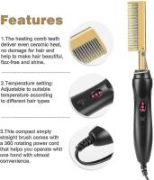 Alisadores de Peine Caliente, enderezadora de pelo Eléctrico para Cabello Afro Gruesto, Peluca, Barba, Caliente anti-escaldado portátil curling1pc - details 2