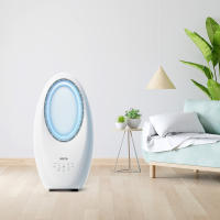 Ventilador Jocca sin aspas, silencioso, con oscilación automática del caudal del aire, 60W de potencia y control táctil y remoto para regular las 3 velocidades, el temporizador de hasta 7.5h y la luz con 4 colores diferentes, - details 0