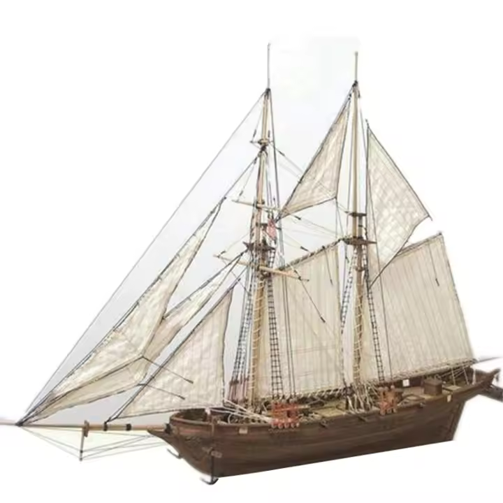 Nueva Kit De Construcción De Barco DIY 2024 Modelo Antiguo De Madera Hevey Barco Sailing Decoración Para Escritorio De Hogar - 1