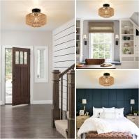 Luz De Techo Bohemia Hecha a Mano En Rattan Con Encanto Rustico Farmhouse Montaje Fácil No Incluye Bombilla - details 6