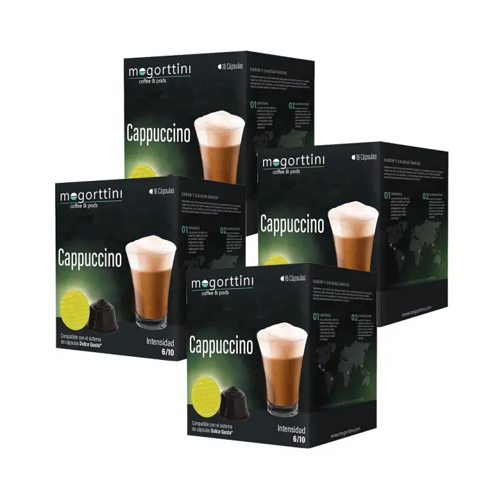 Cappuccino Mogorttini 4 cajas de 16 cápsulas compatibles Dolce Gusto 8436583660744 - 1