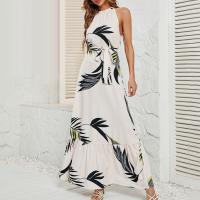 Vestido Largo Sin Mangas Para Mujer Estilo Oficina Lady Verano 2024 Nuevo Moda Impresión Cuello Redondo Ropa Feminina - details 9