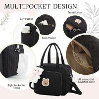 Diaper Bag Tote Travel Diaper Tote Bag Multifunction Baby Diaper Bag Cute Small Diaper Crossbody Bag with Silicone Pacifier Holder Case for Newborn Hospital Storage Supplies - details 2
