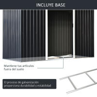 Outsunny Cobertizo de Jardín 280x130x172 cm Base de 3,2 m² Caseta de Exterior Metálica para Almacenamiento de Herramientas con 2 Puertas Correderas y 2 Orificios de Ventilación - details 5