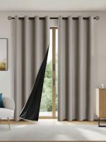 Cortinas Negras Con Acabado Aislante Y Cubierta Para Sala De Estar Dormitorio Cocina Decoración De Hogar Moderno - details 12