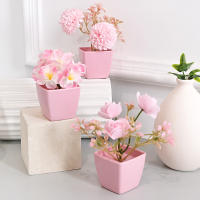 Mini Plantilla De Flores Artificiales Para Decoración Del Hogar Y Oficina Uso Año round Para Mesas Y Estantes En Habitaciones Estudios Y Dormitorios - details 1
