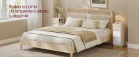 VASAGLE Juego de 2, Mesita de Noche Estrecha, Mesa Auxiliar con 2 Cajones y Compartimento Abierto, Encajable a la Izquierda o a la Derecha, Dormitorio, Salón, Negro Ébano/Beige Natural y Blanco Nube/Blanco Nube - details 0