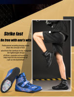 Zapatos De Lucha Profesional Para Niños Transpirables Y Antideslizantes Entrenamiento De Boxeo Y Lucha Deportiva Material Superior De Malla Suela De Goma Talla Verdadera - details 0