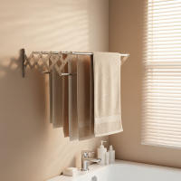 RELAXTY Tendedero de Pared Plegable - Diferentes longitudes | Extensible para Interior y Exterior con 5 Barras de Secado y Pinzas Incluidas - details 0