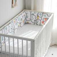 LALA - Ropa de Cama de Cuna de Algodón para bebés recien nacidos, Cerca anticolisión para Bebés, Automóvil 30*30*6 Pieza Entra lavable, - details 0