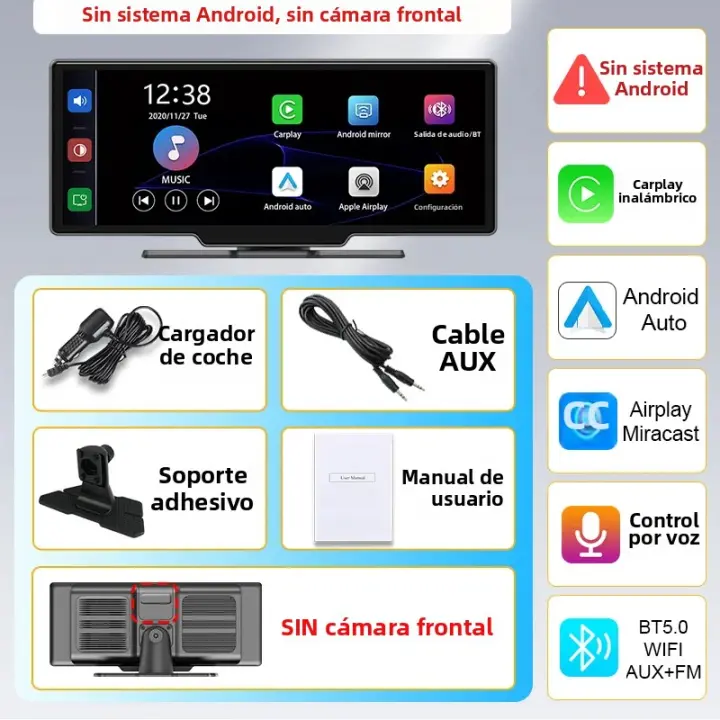 Cámara De Dashboard Con Carplay Y Android Auto 11.26 Pulgadas Pantalla Táctil WiFi Bluetooth Grabadora De Vídeo Para Coche Soporte Hasta 256G - 1