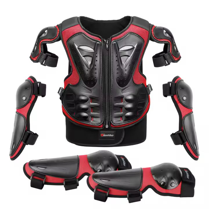 Chaleco De Armadura Para Motocicleta Protección Motocross Chaqueta De Armadura Protectora Con Protetores De Rodillas Para Niños - 1