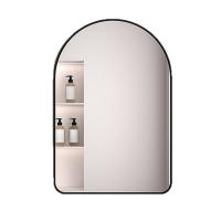 Espejo Decorativo de Pared Tipo Júpiter 40 x 60 cm – Espejo Moderno con Parte Superior Curva y Bordes Ovalados – Diseño Elegante y Minimalista para Baño, Recibidor, Dormitorio o Salón – Estilo Contemporáneo- Disponible en Negro o Dorado - details 0