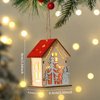 Colgante De Navidad De Casa De Madera Con Esqueleto De Nieve Santa Claus Oso Reindeer Decoración Luminosa Para El Hogar - details 6