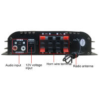 Amplificador Digital De 4 Canales 1600W Pico Potencia HiFi Sonido Mini HIFI Estéreo Con Bluetooth USB FM Compatible Mini Amplificador De Audio - details 10