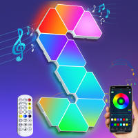 Lámparas De Triángulo USB Bluetooth 5V WiFi Luz LED RGB Para Ambiente De Juego Y Dormitorio Sincronización De Música Lámparas Mágicas Rítmicas - details 14