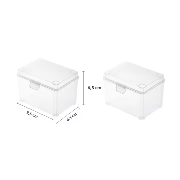 2Pcs/Set Cajas Rectangulares Transparentes De Plástico Para Almacenamiento Organizador De Joyas Y Tarjetas Caja De Contenedor Para Coleccionar Artículos Pequeños - 1