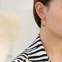 Pendientes de Plata de Lei chapados en Oro con forma de Flor de Cristal para Mujer, Pendientes colgantes de circuito cúbica, joyería de moda, regalo - details 0