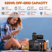 FlashFish P60 560W Estación de energía portátil, Generador solar de 520Wh/140400mAh, Salidas de CA de onda sinusoidal pura de 220V, 11 salidas. - details 4
