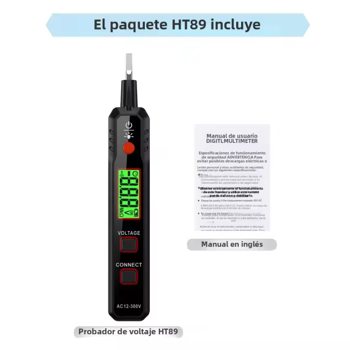 HABOTEST HT89 Detección De Voltaje Eléctrica Con Linterna Indicador De Voltaje NCV 300V Prueba De Sensibilidad AC Para Electricistas - 1