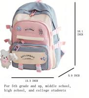 Mochila Kawaii para Niños con alfileres y accesorios, mochila estética para niños, Bolso Escolar para adolescentes - details 0
