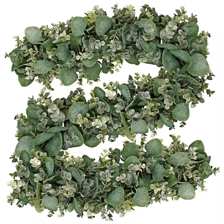 Guirnalda De Hojas De Eucalipto Artificial De 175CM Verdes Plantas Falsas Colgantes Para Decoración De Hogar Y Bodas Vines Largos Y Verdes - 1