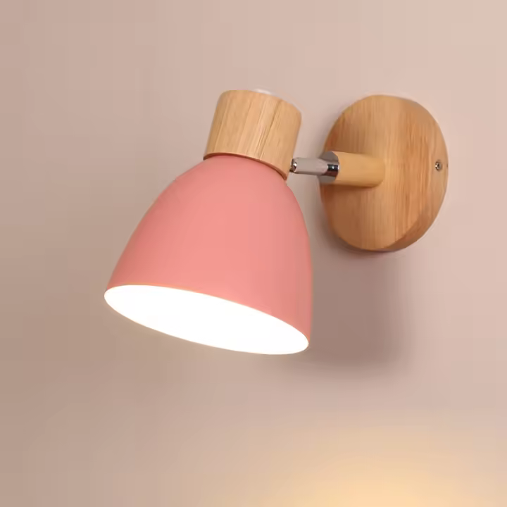 Lámpara De Pared Moderna Nórdica Macaroon 6 Colores E27 85-285V Para Dormitorio Luz De Noche Lámpara De Pasillo Metal Frosted Glass - 1