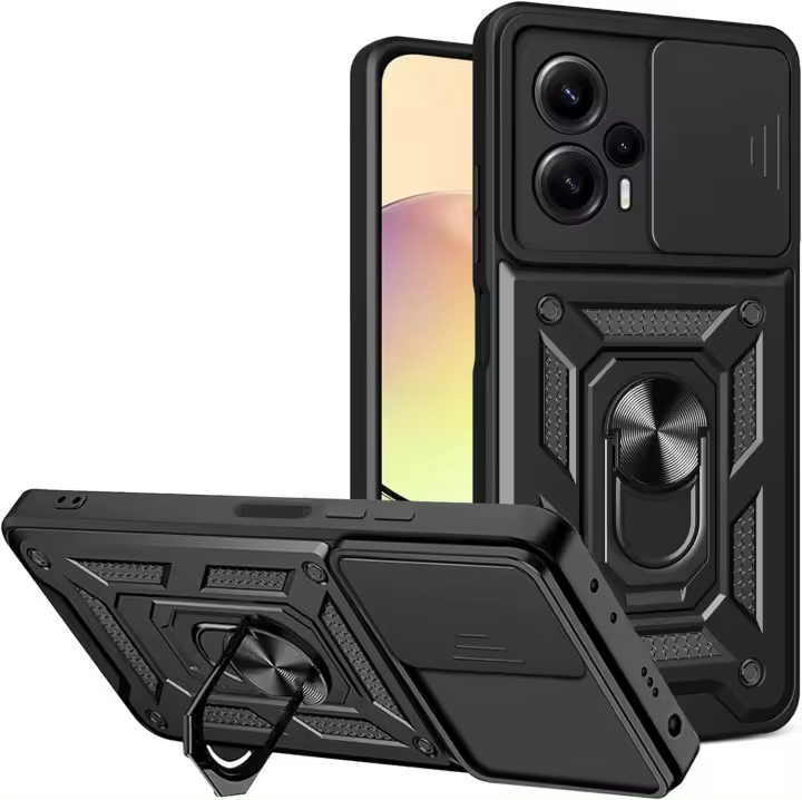 Funda Xiaomi Poco F5 (5G) Antigolpes Cubre Lente Soporte Anillo FAN + Protector Pantalla Movilear - 1
