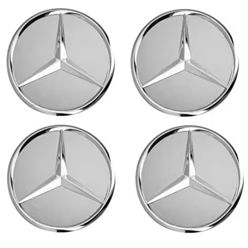 Embellecedor Para Llanta Compatible Con Mercedes 75 Mm (4 Uds) Plateado - 1