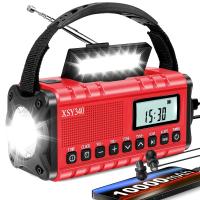Radio De Emergencia Portátil Con Solar Y Manivela De Crank 10000mAh Con LED Y Cargador USB Luz De Mano Recargable Para Clima NOAA AM FM - details 32