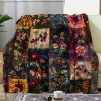 Manta De Punto Floral Vintage En Flannel Suave Y Cálida Para Cama Coche Camping Todas Las Estaciones Regalo Manta De Poliéster Y Algodón Anti-Pelusa Portátil Para Adultos - details 2