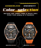 Reloj Automático Para Hombre GELATU 6007 Con Correa De Silicona Profundidad De Resistencia Al Agua Nueva Tendencia Reloj De Pulsera Skeleton Luminoso Para Diversión - details 16