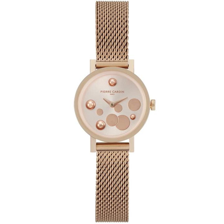 Reloj Pierre Cardin CM0002 Para Hombre - Correa De Cuero Negro, Caja Dorada 32 Mm, Resistente Al Agua 3 Bares