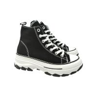 Eva Zorteon- Zapatilla Abotinada de Plataforma para Mujer, Comoda, Estilo Bamba, Material de Lona, y Cierre de Cordones. marca FASHION BELLA. - details 3