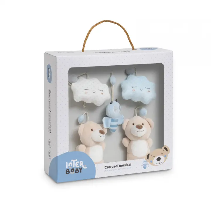 "Carrusel Musical Interbaby Modelo Osito – Móvil para Cuna con Peluches Giratorios, Melodía Relajante y Estimulación Sensorial para Bebés" - 1