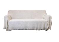 Colcha multiuso 85% algodón reciclado 15% poliéster diseño cuadritos beige. - details 1