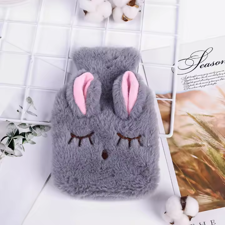 Botella De Agua Caliente Portátil En Forma De Conejo De Peluche Alivio Del Estrés Y Dolor Mano Calefacción Terapia Para Niñas Bolsillo Para Mano Y Pies - 1