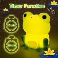 Lámpara Nocturna De Silicona Recargable USB Con Diseño De Sapo Cartoon Luz LED Ambiente Para La Habitación Control Táctil - details 0