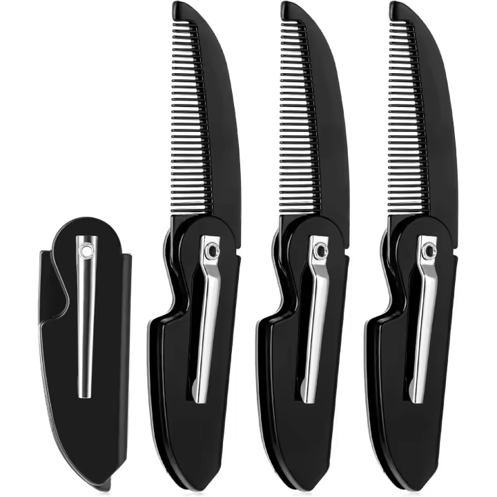4 peines plegables para barba, peines pequeños para bigote, peine plegable de bolsillo para hombre, peine de pelo suave, peines para peinar bigote y barba - 1