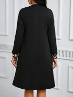 Nuevo Vestido Largo De Punto De Leopardo Para Vacaciones Con Cuello En V Y Botones Estilo Casual A-Line Para Mujer Otoño Invierno - details 1