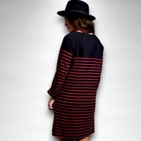 Vestido Hipster Anabel Lee Mujer | Rayas Marineras Algodón Corazones | Maxi Print "Creen en la Magia" - details 4