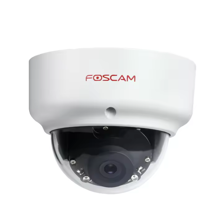 FOSCAM D2EP - Cámara IP Seguridad POE antivandálica IK10, slot Micro SD,2,0Mpx HD 1080p, AI Detección Humana blanca - 1
