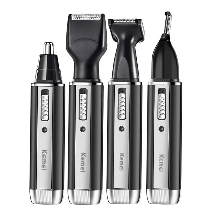 Kit De Aseo Todo En Uno Kemei Para Hombres Cepillo De Barba Recargable Cortador De Pelo Nariz Orejas Cejas Y Rostro Material De Acero Inoxidable - 1