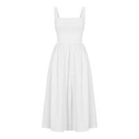 Vestido Midi Vintage Para Mujer Sin Mangas Floral Sólido A-Line Swing Casual De Verano Con Aros Vestido Midi De Flores Sólidas Para Mujer - details 9